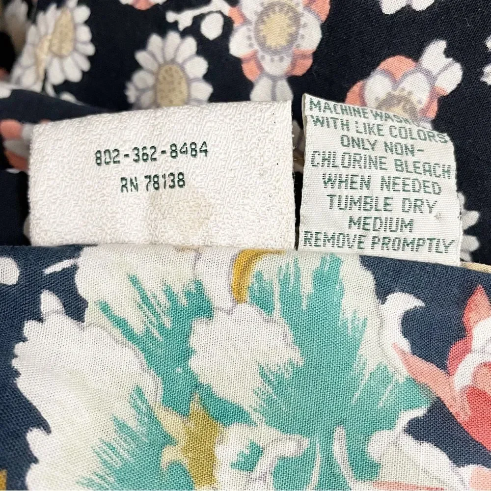 Vintage Vermont Country Store Maxi Dress Patchwork Floral Black Pink Size Small
